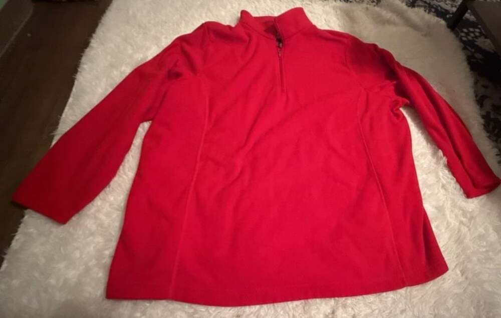 Lands End Fleece 1/4 Zip Pullover Size 3X 24W-26W Red
